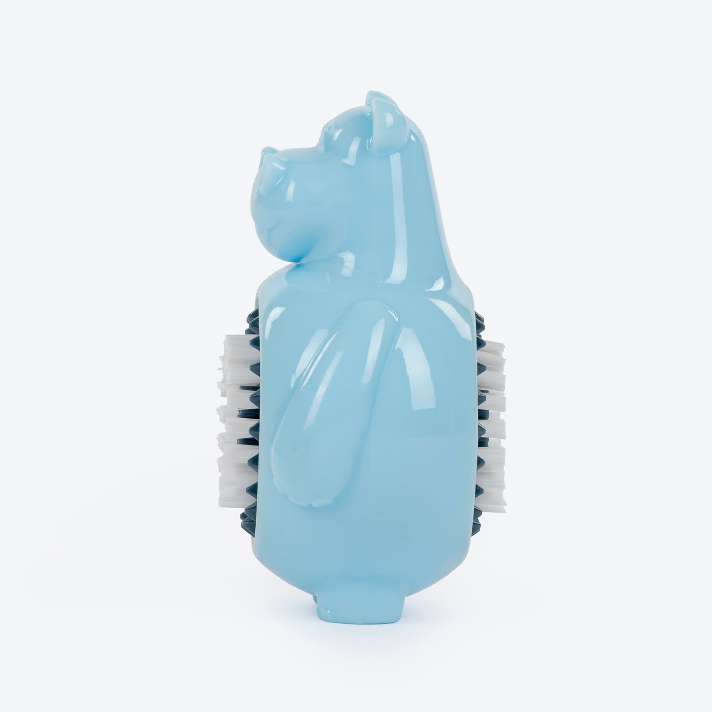 HUFT Brush Buddy Hippo Chew Toy For Dog - Blue