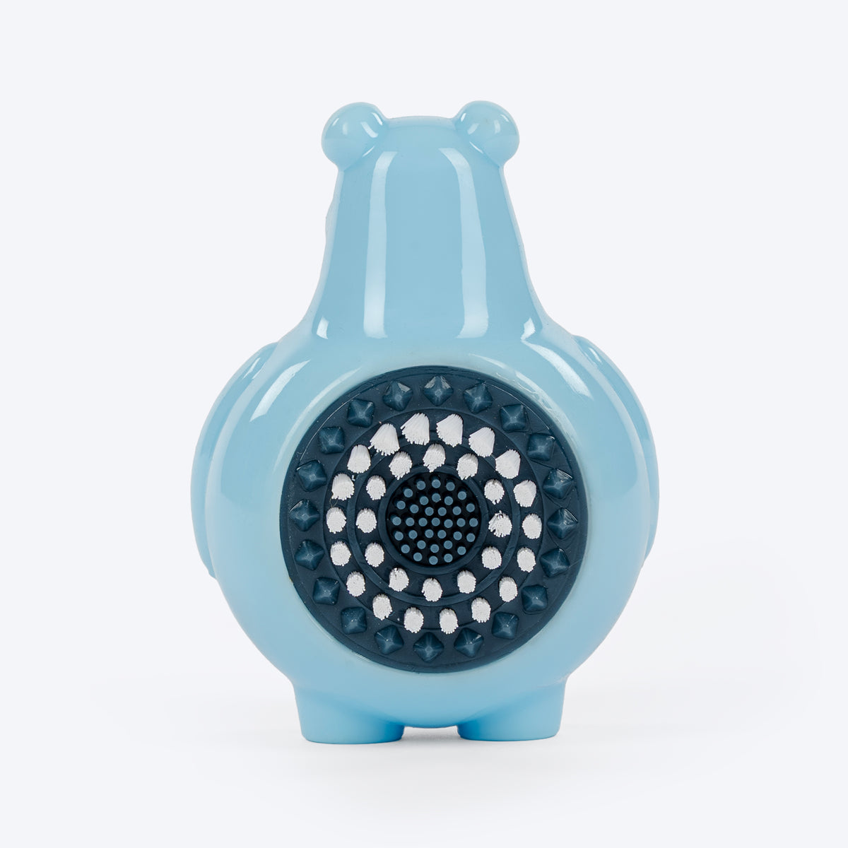 HUFT Brush Buddy Hippo Chew Toy For Dog - Blue - Heads Up For Tails