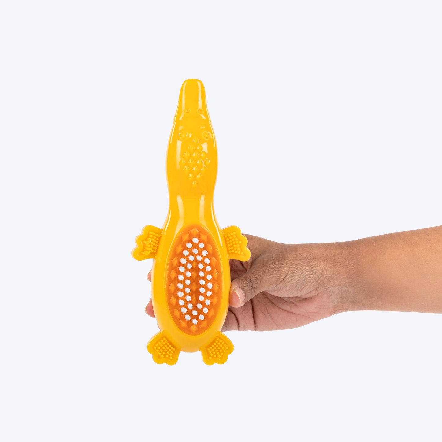 HUFT Brush Buddy Duck Chew Toy For Dog - Yellow