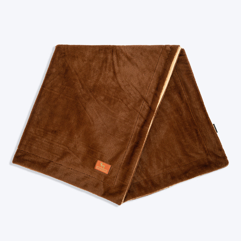 HUFT Plush Royal Blanket For Dog & Cat - Brown