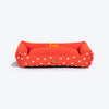HUFT Personalised Sweethearts Lounger Bed For Dog - Red