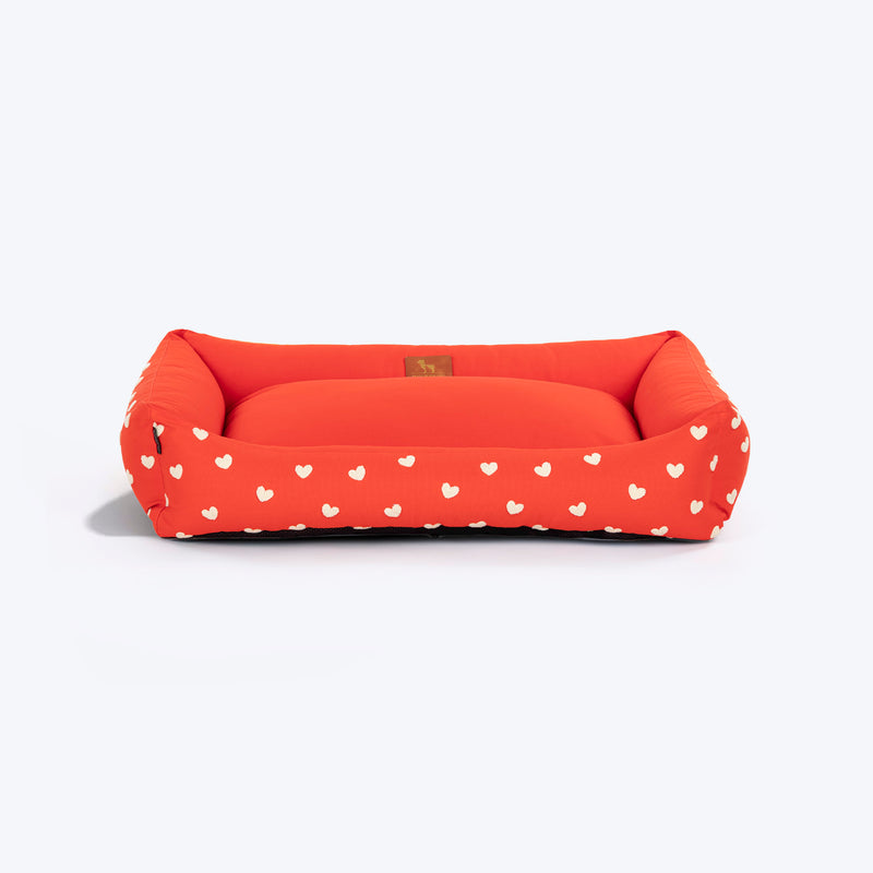 HUFT Sweethearts Lounger Bed For Dog - Red