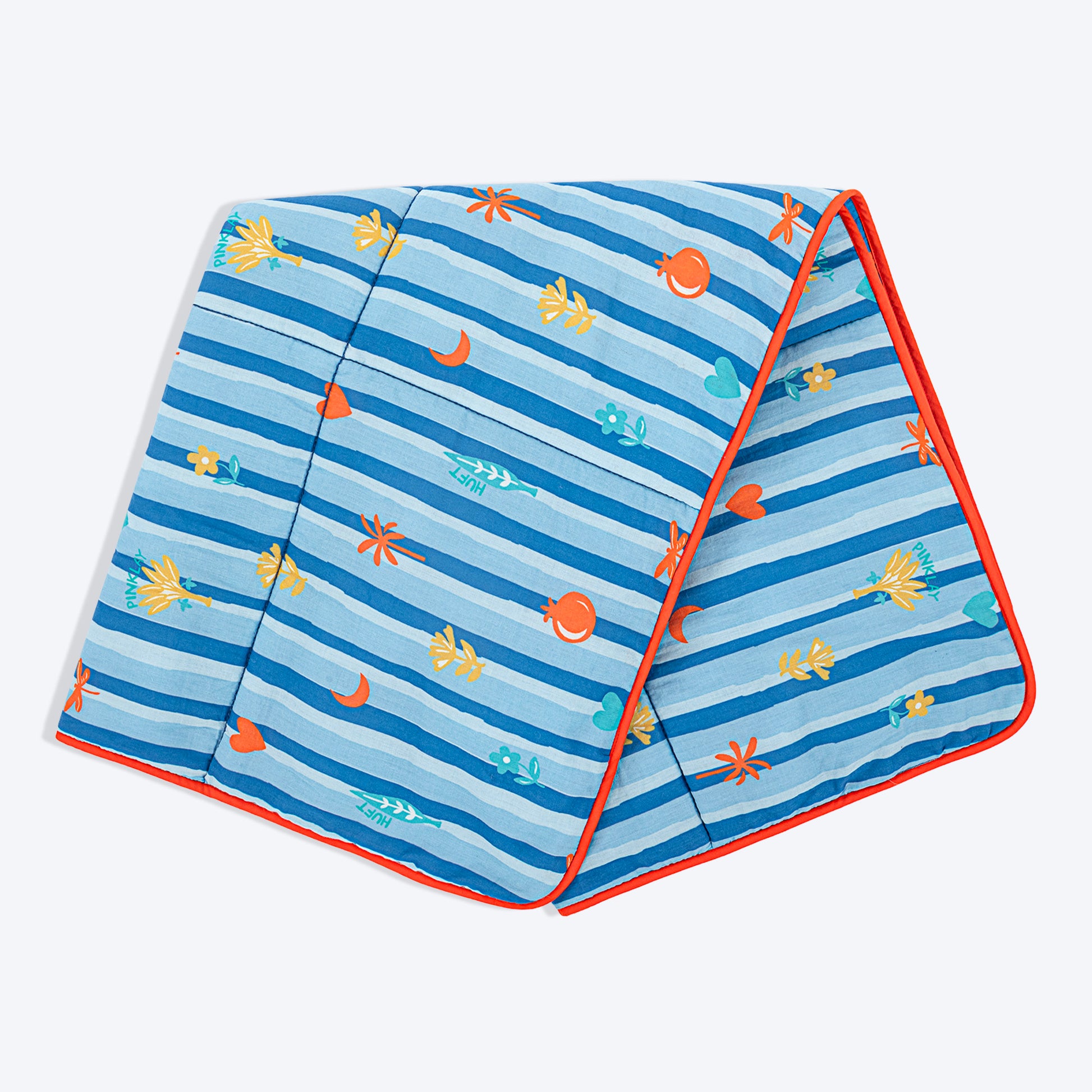 HUFT X Pinklay Strut In Stripes Blanket For Dog & Cat - Blue - Heads Up For Tails