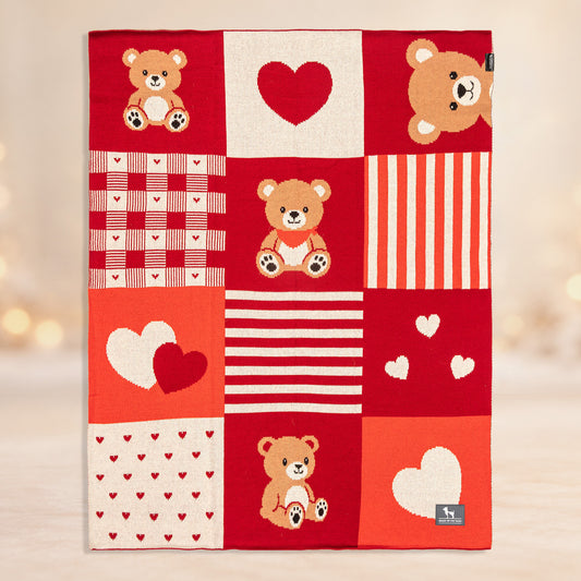 HUFT Bear Hug Blanket For Dog & Cat - Red - Heads Up For Tails