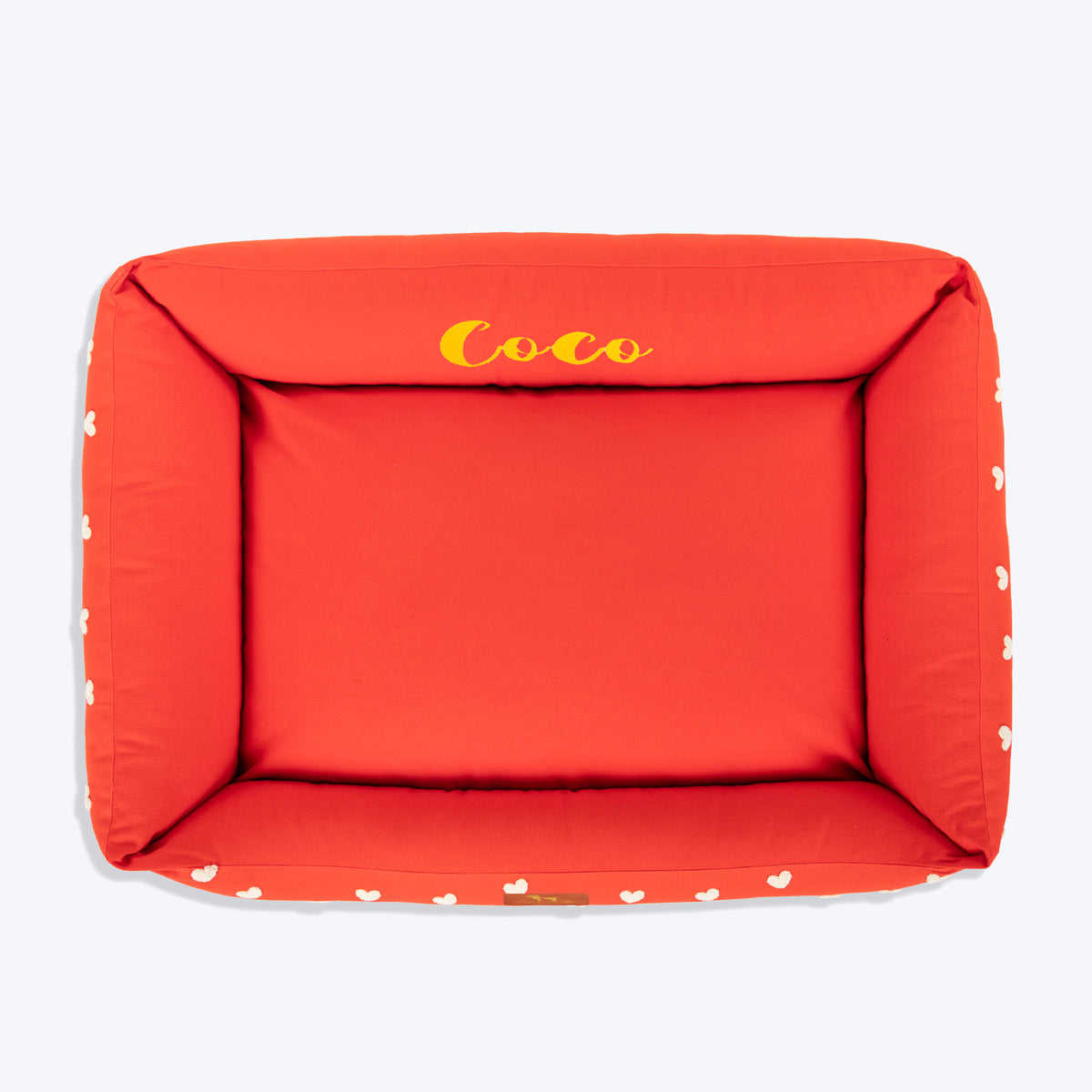 HUFT Personalised Sweethearts Lounger Bed For Dog - Red