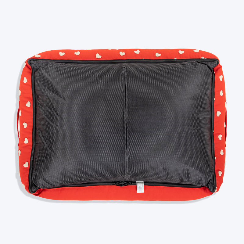 HUFT Sweethearts Lounger Bed For Dog - Red