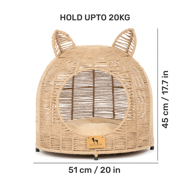 HUFT Whisker Snooze Chair With Cushion For Cat - Brown