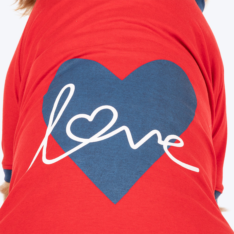 HUFT Love Printed T-Shirt For Dog - Red