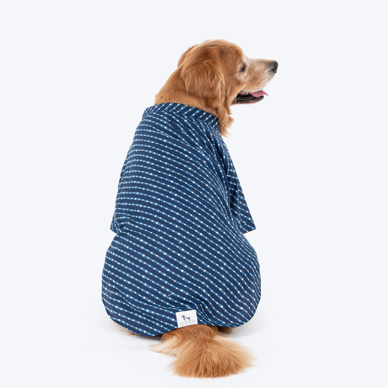 HUFT Pawdhani Lehriya Kurta For Dog - Blue