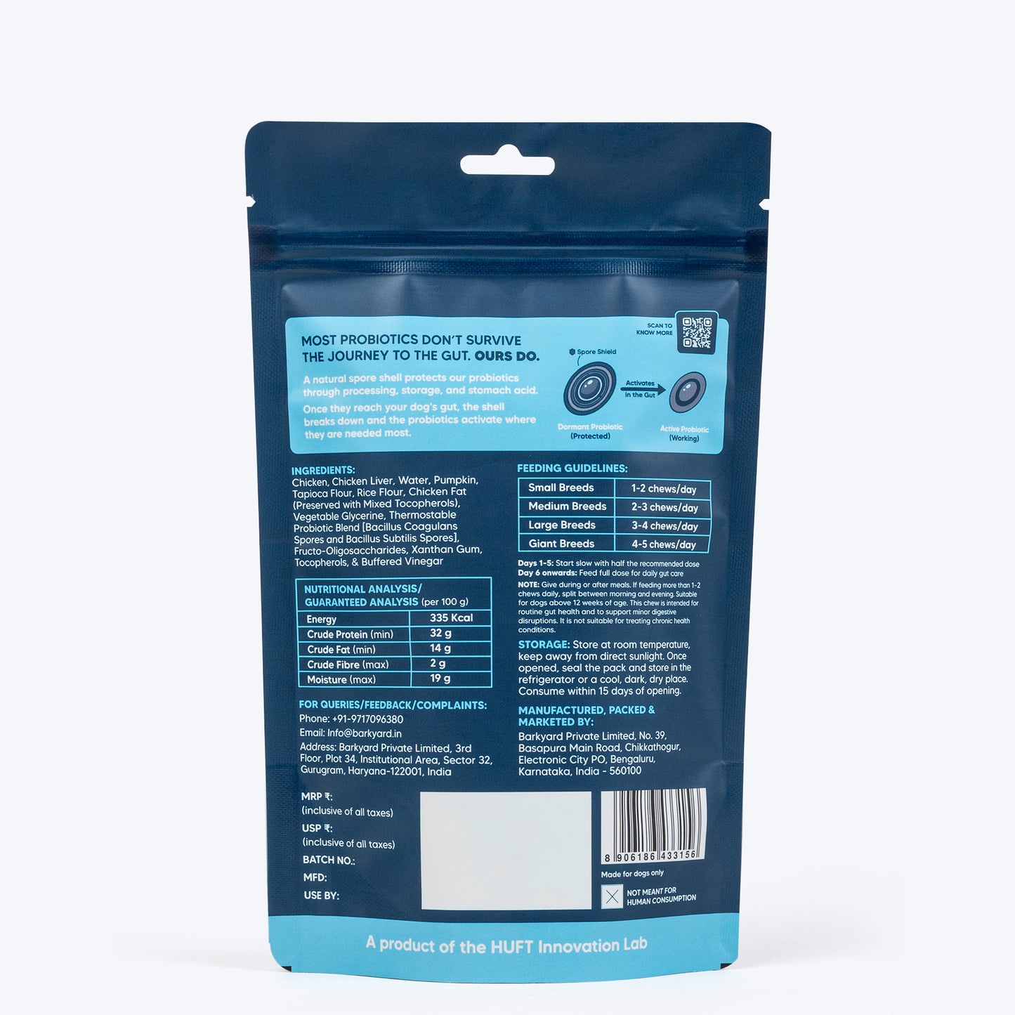 Sara’s Daily Probiotic Chews for Dogs : Total Gut Protection - 70 gm