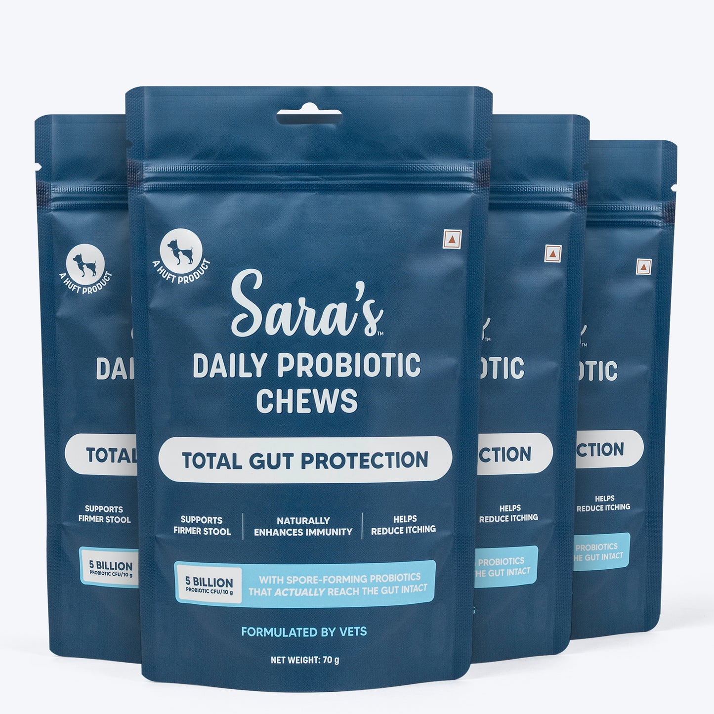 Sara’s Daily Probiotic Chews for Dogs : Total Gut Protection - 70 gm
