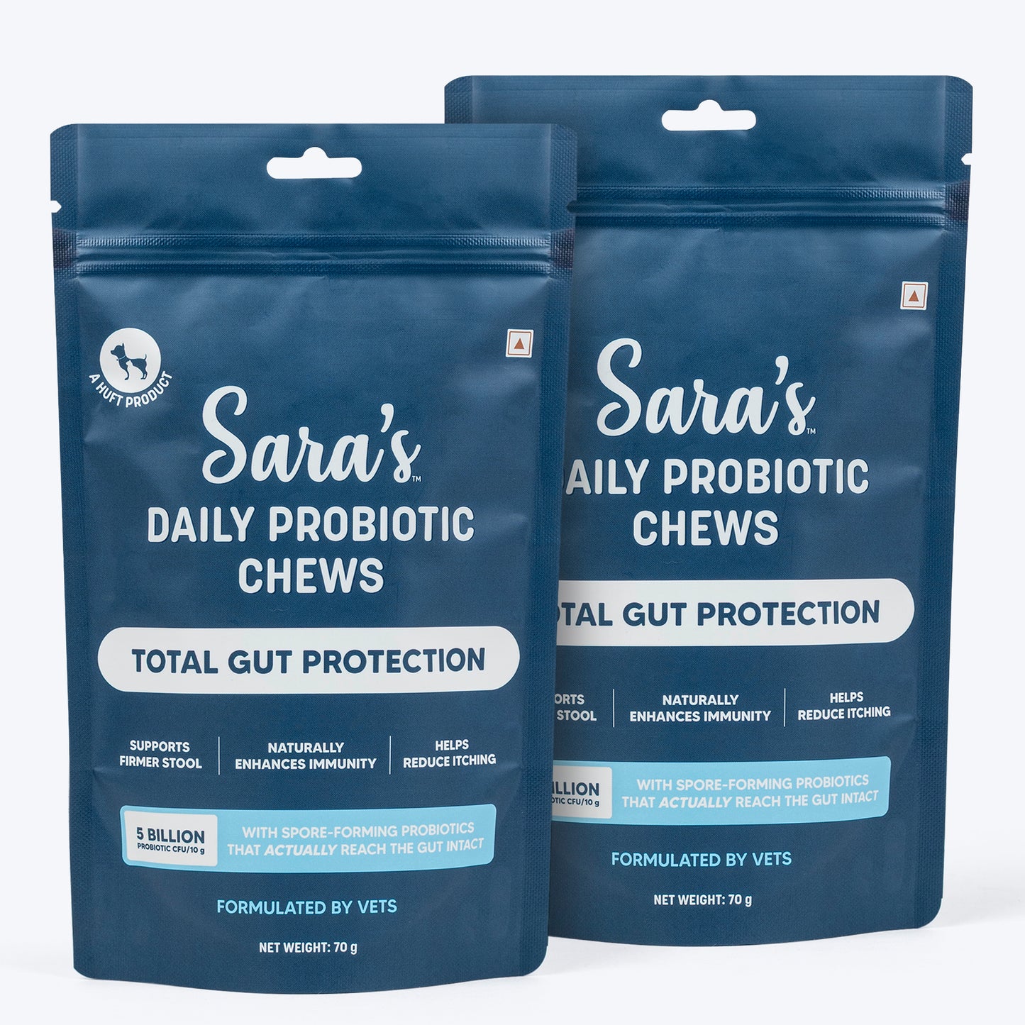 Sara’s Daily Probiotic Chews for Dogs : Total Gut Protection - 70 gm