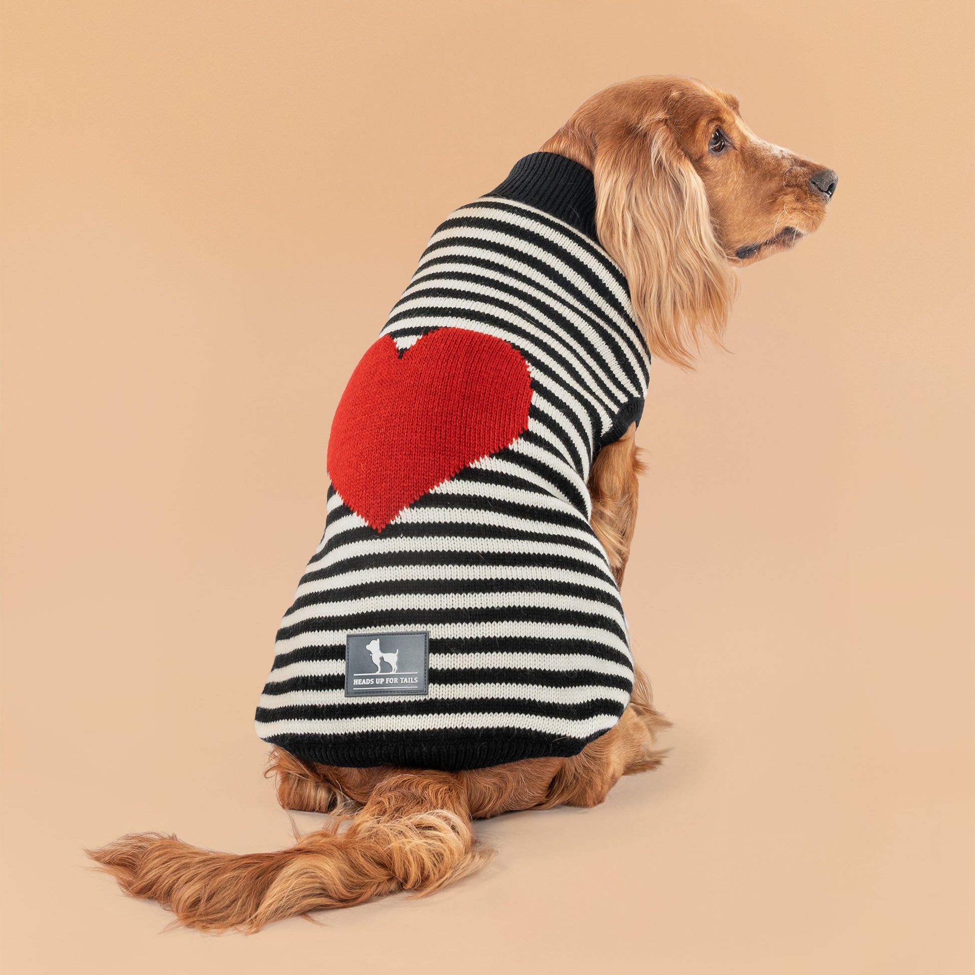 HUFT Sweetheart Stripe Sweater For Dog - Black & White - Heads Up For Tails