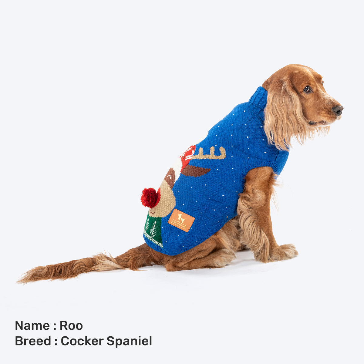 HUFT Reindeer Cheer Sweater For Dog - Blue