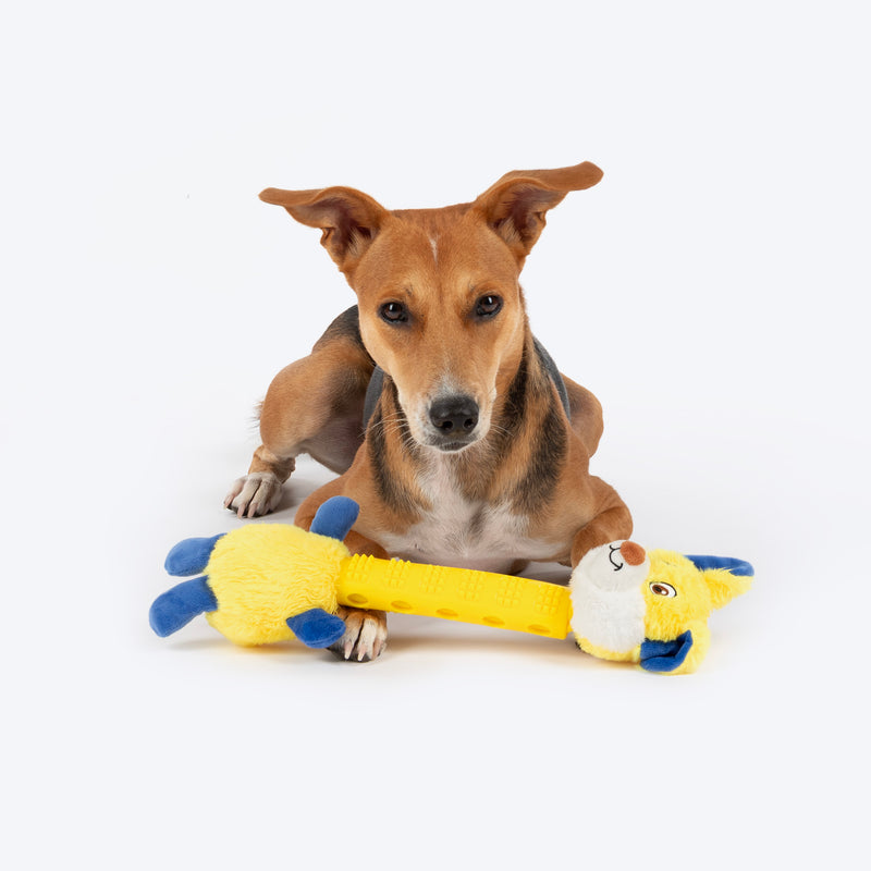 HUFT Lolo LongNeck Chew Toy For Dog - Yellow - Heads Up For Tails