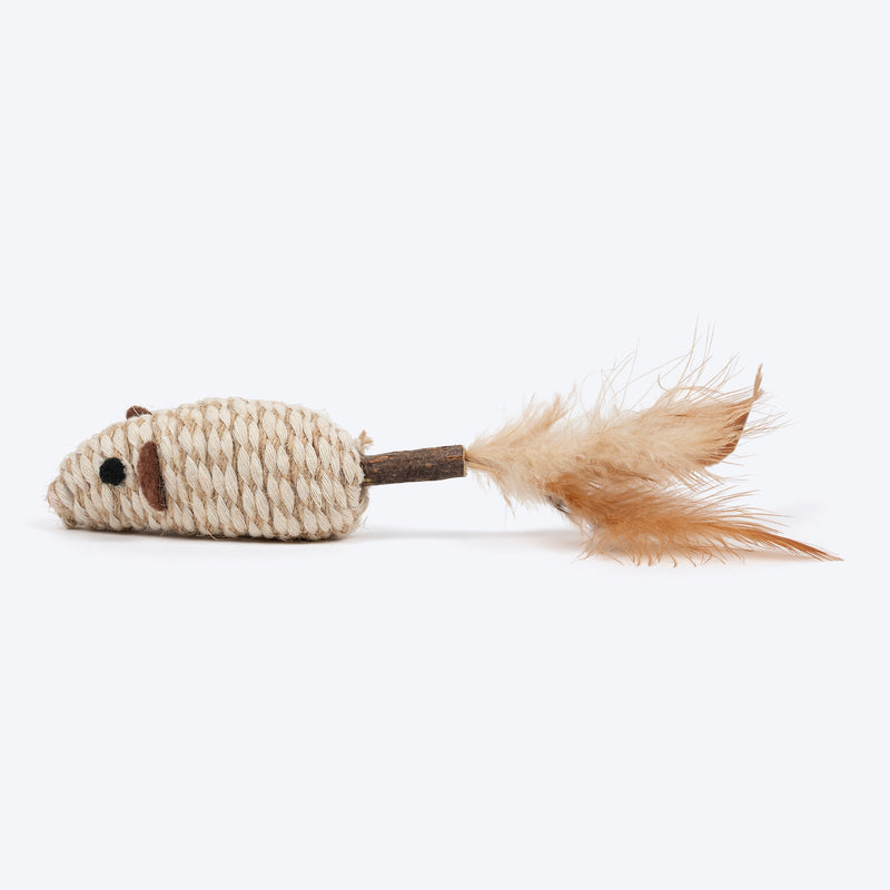 TLC Wiggle Mouse Matatabi Toy For Cat - Beige - Heads Up For Tails