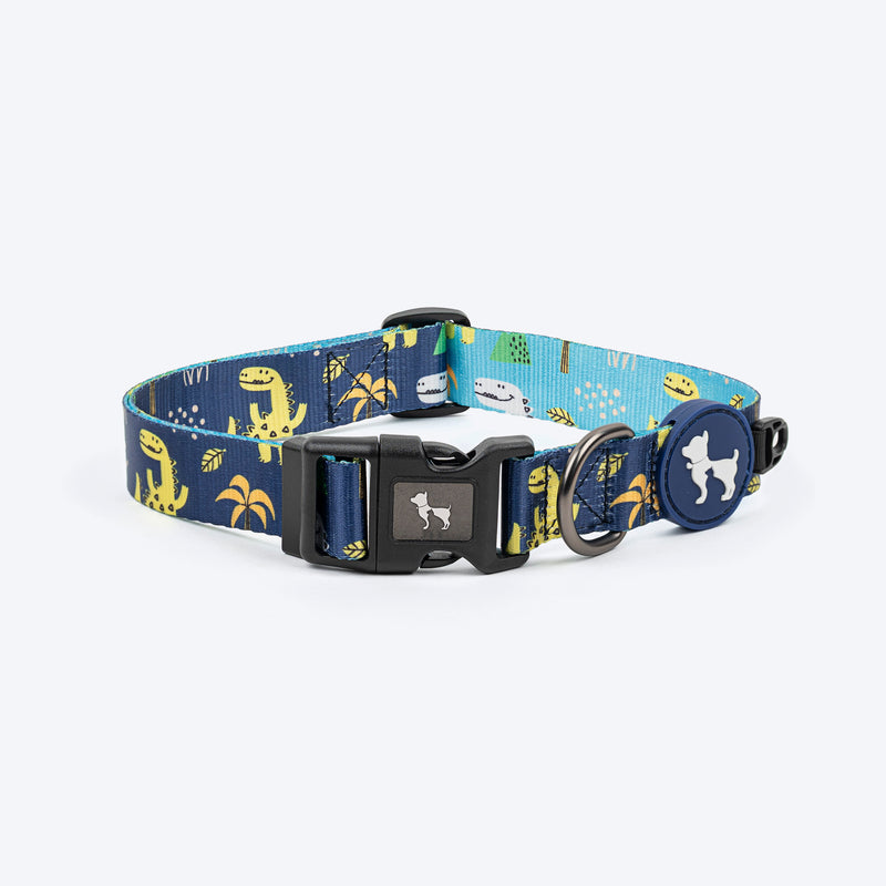 HUFT Dino Land Collar For Dog - Blue - Heads Up For Tails