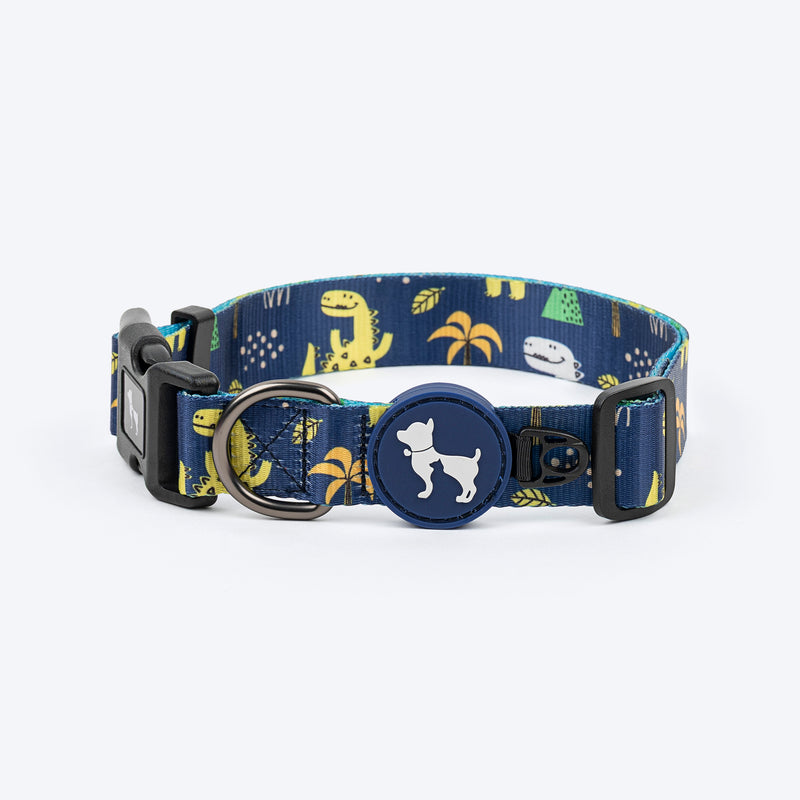 HUFT Dino Land Collar For Dog - Blue - Heads Up For Tails