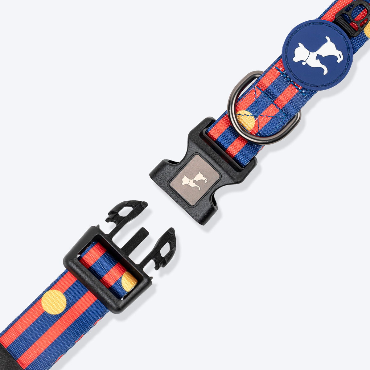 HUFT Playstripes Collar For Dog - Rust & Navy - Heads Up For Tails