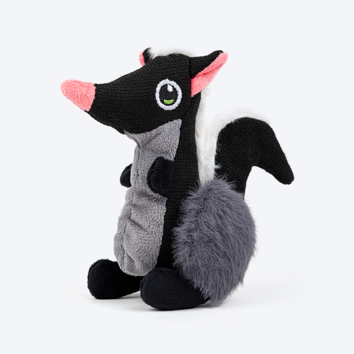HUFT Sally The Skunk Plush Toy For Dog - Black - Heads Up For Tails