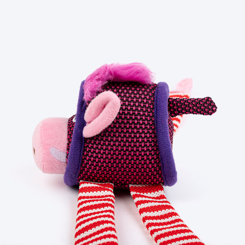 HUFT Pretty Piggie Plush Toy For Dog - Red & White - Heads Up For Tails
