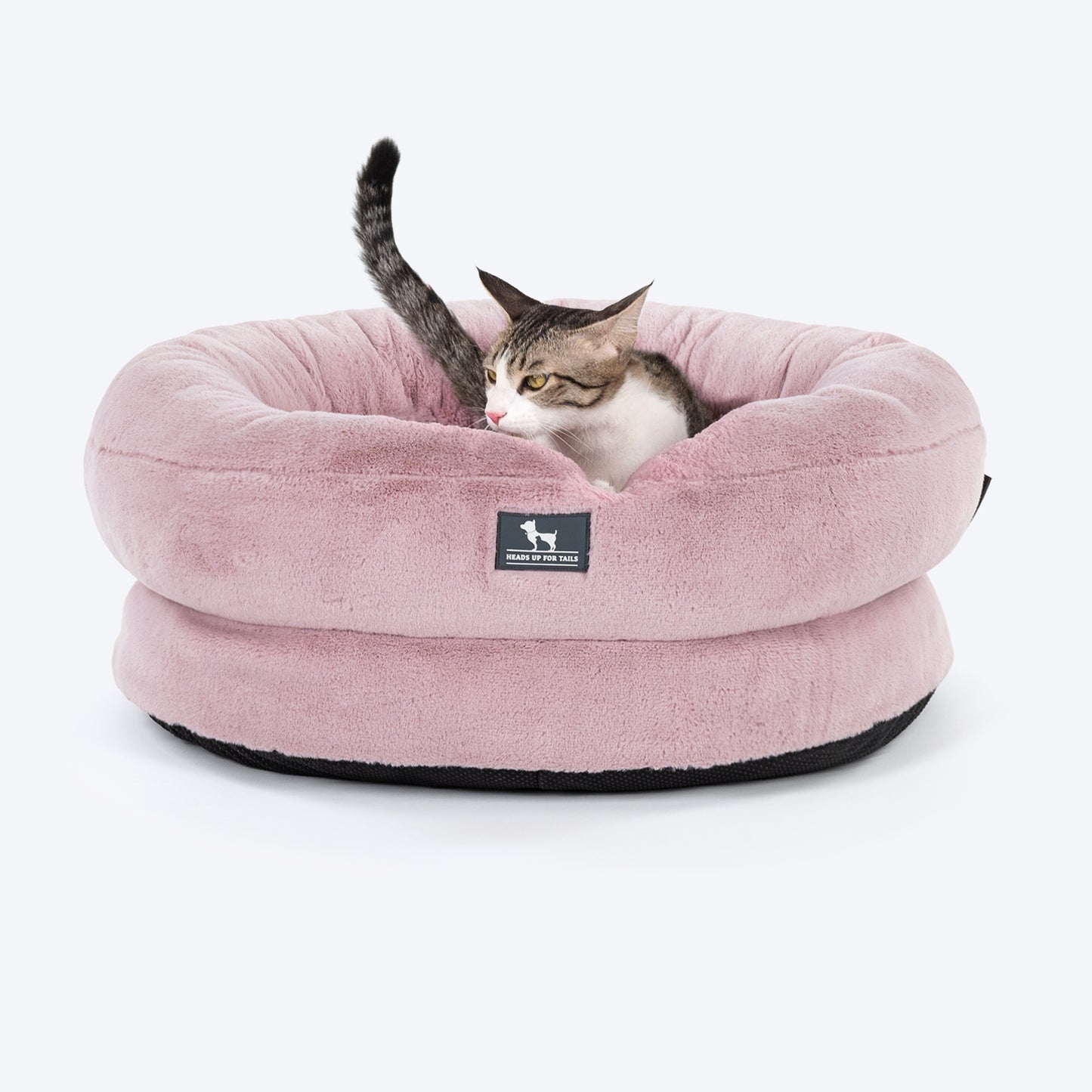 HUFT Elevated Furry Donut Bed For Cat & Puppy - Pink