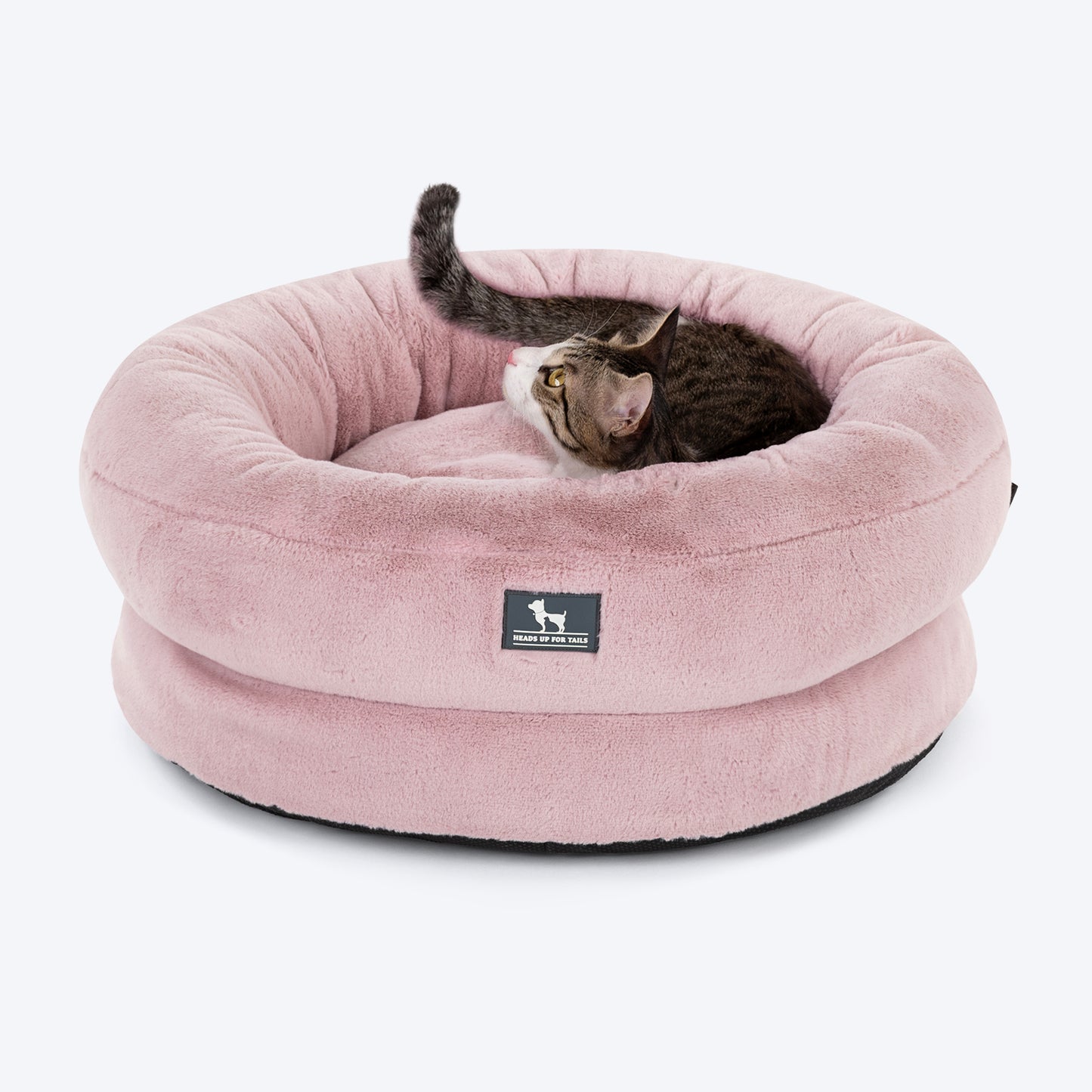 HUFT Elevated Furry Donut Bed For Cat & Puppy - Pink_04