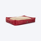 HUFT Fluff & Puff Quilted Lounger Bed For Dog - Maroon - Heads Up For Tails