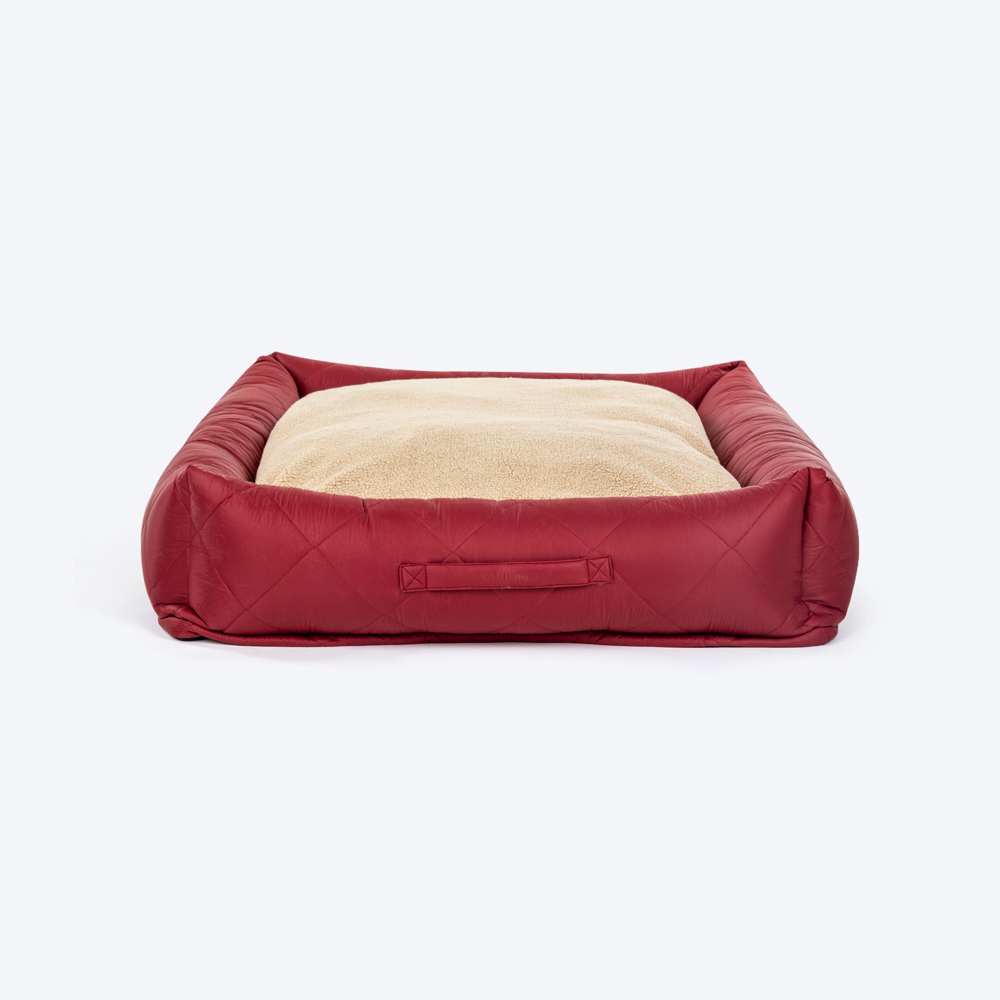 HUFT Fluff & Puff Quilted Lounger Bed For Dog - Maroon - Heads Up For Tails