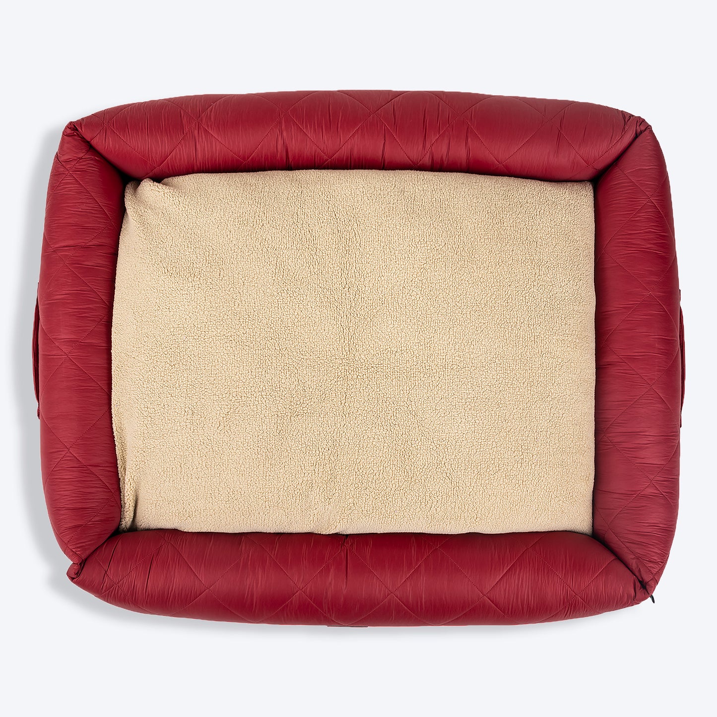 HUFT Fluff & Puff Quilted Lounger Bed For Dog - Maroon - Heads Up For Tails