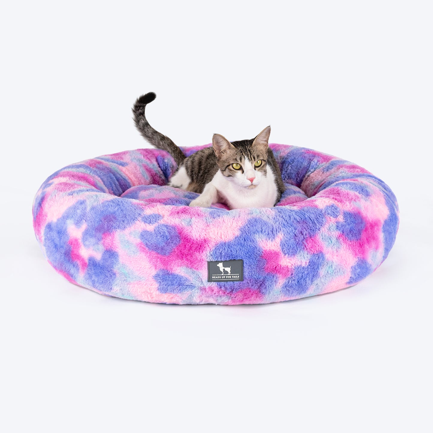 HUFT Furry Bliss Cuddle Bed For Cat & Puppy - Multicolor