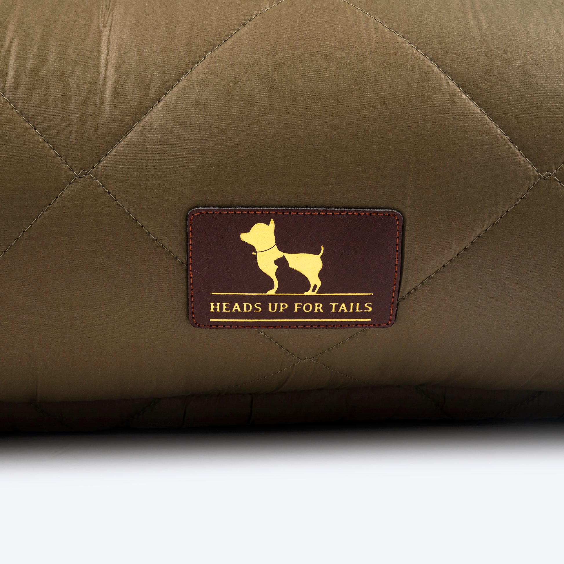 HUFT Fluff & Puff Quilted Lounger Dog Bed - Olive Green - Heads Up For Tails