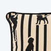 HUFT Tails & Trails Printed Cushion For Pet Lovers - Beige & Black - Heads Up For Tails