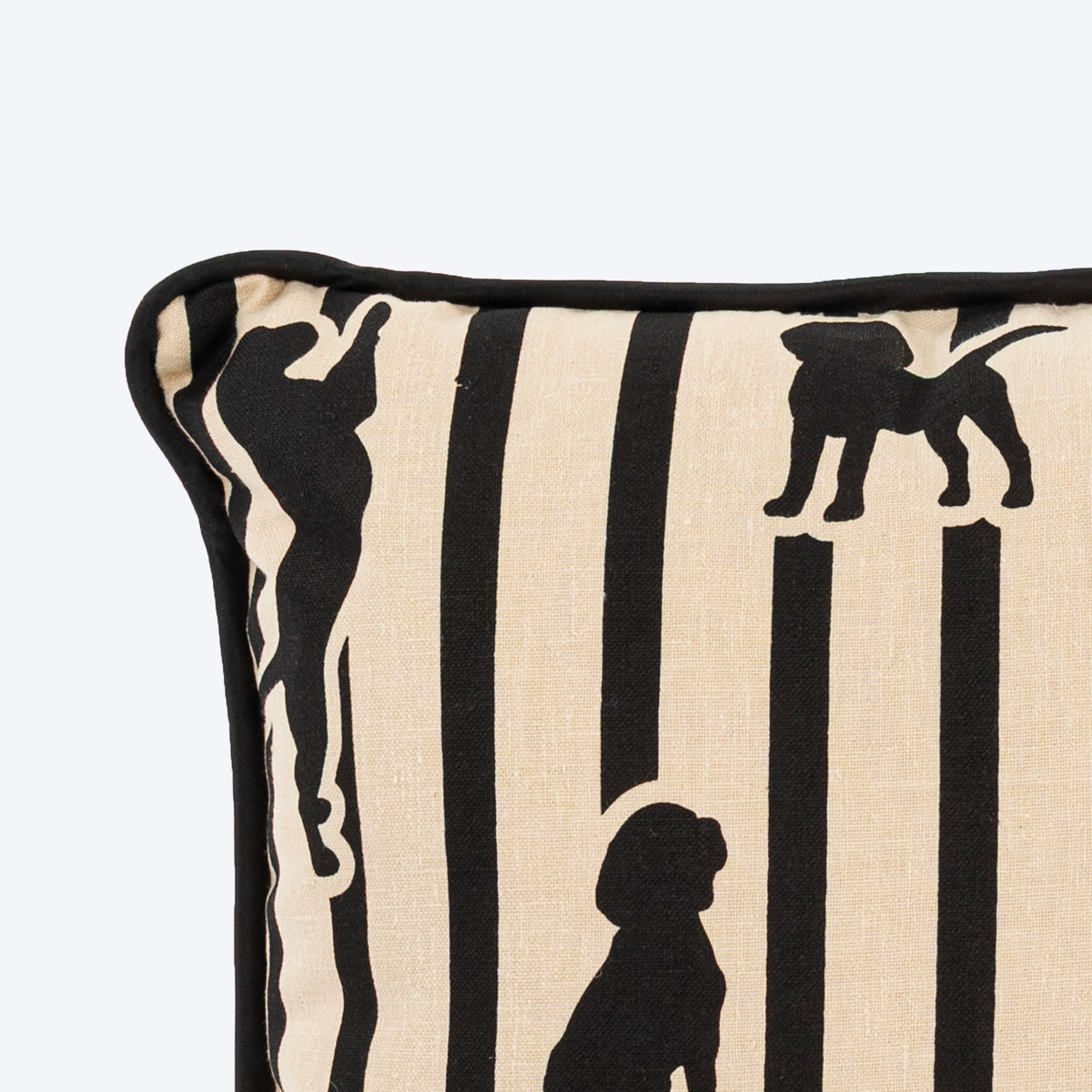 HUFT Tails & Trails Printed Cushion For Pet Lovers - Beige & Black - Heads Up For Tails