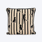 HUFT Tails & Trails Printed Cushion For Pet Lovers - Beige & Black