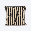 HUFT Tails & Trails Printed Cushion For Pet Lovers - Beige & Black - Heads Up For Tails