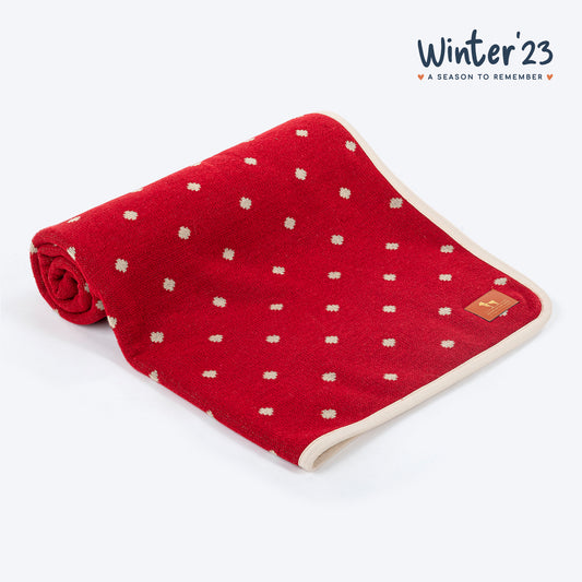 HUFT Dotty Dreams Reversible Pet Blanket - Red - Heads Up For Tails