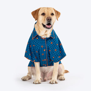 HUFT X Pinklay Hearts In Bloom Shirt For Dog - Blue & Orange - Heads Up For Tails