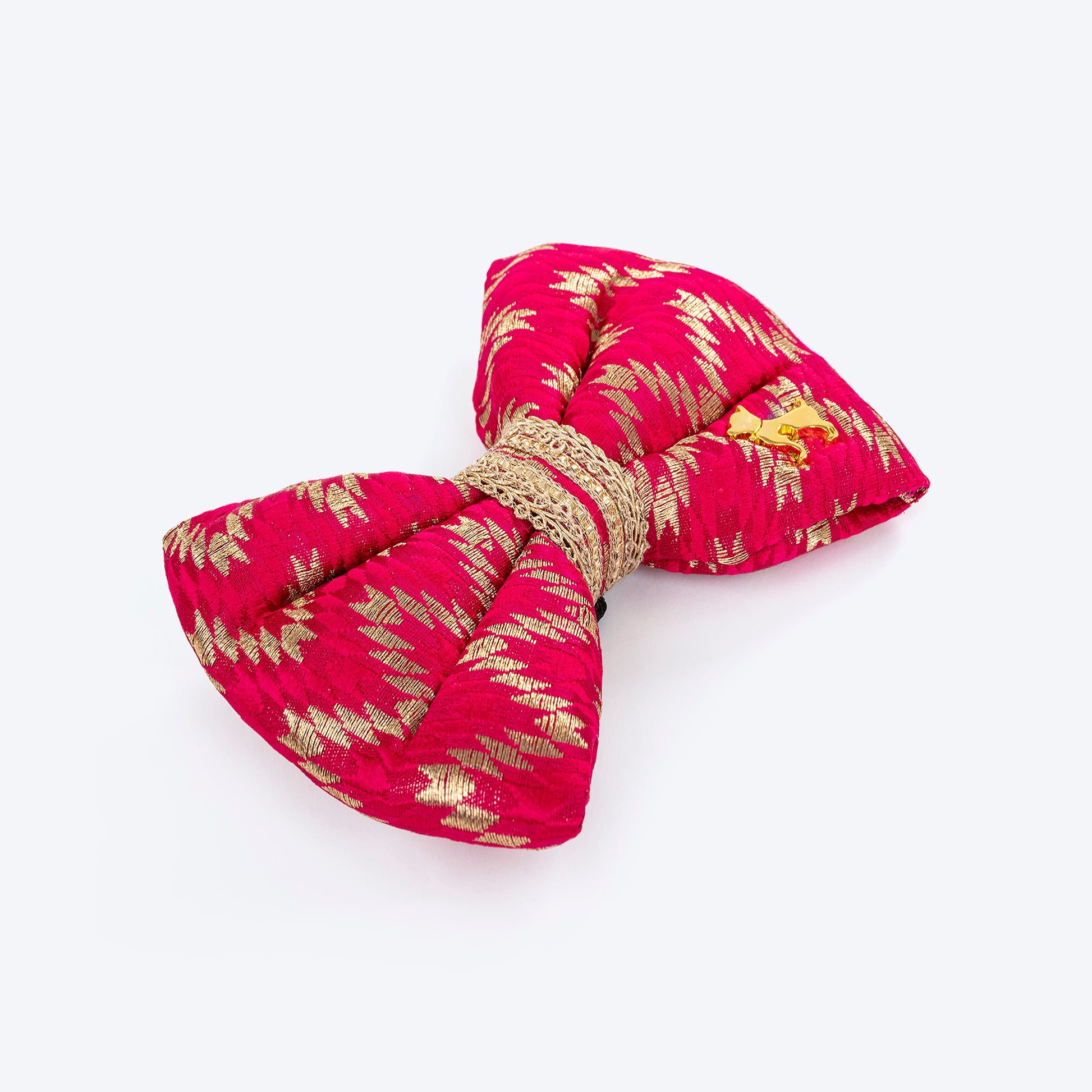 HUFT Festive Desi Glam Dog Bow Tie - Royal Pink - Heads Up For Tails