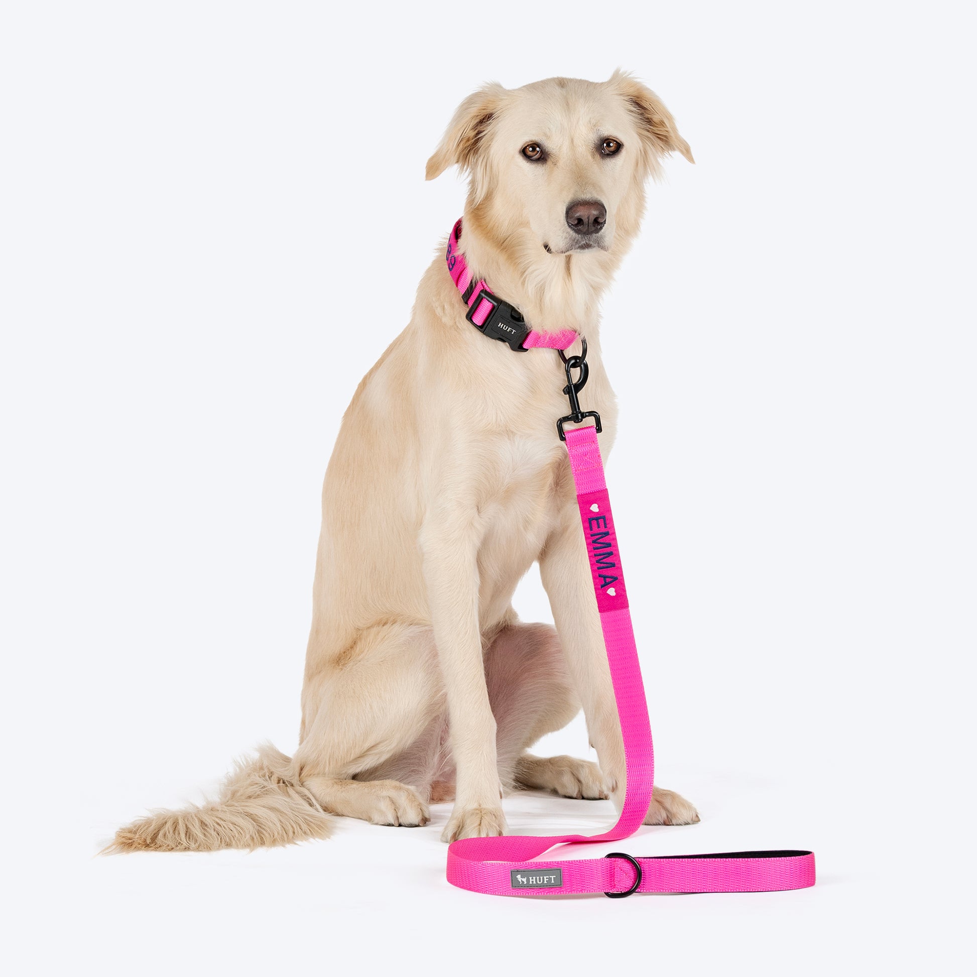 HUFT Personalised Basics Dog Leash - Pink - Heads Up For Tails