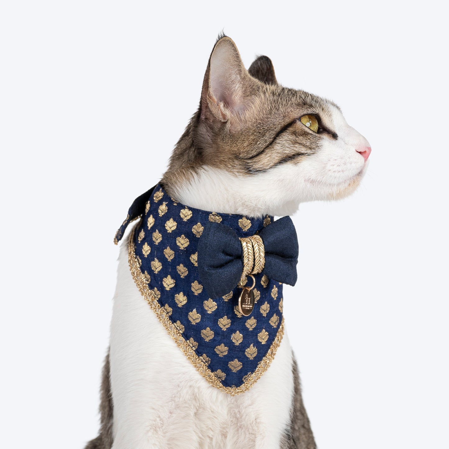 HUFT Brocade Dazzle Pet Scarf For Cat & Puppy - Blue