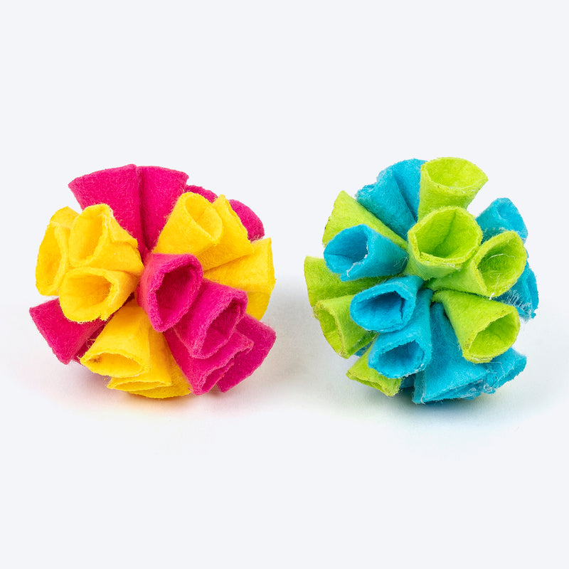 TLC Bouquet Ball Interactive Toys For Cat - Multicolor - Set of 2 - Heads Up For Tails