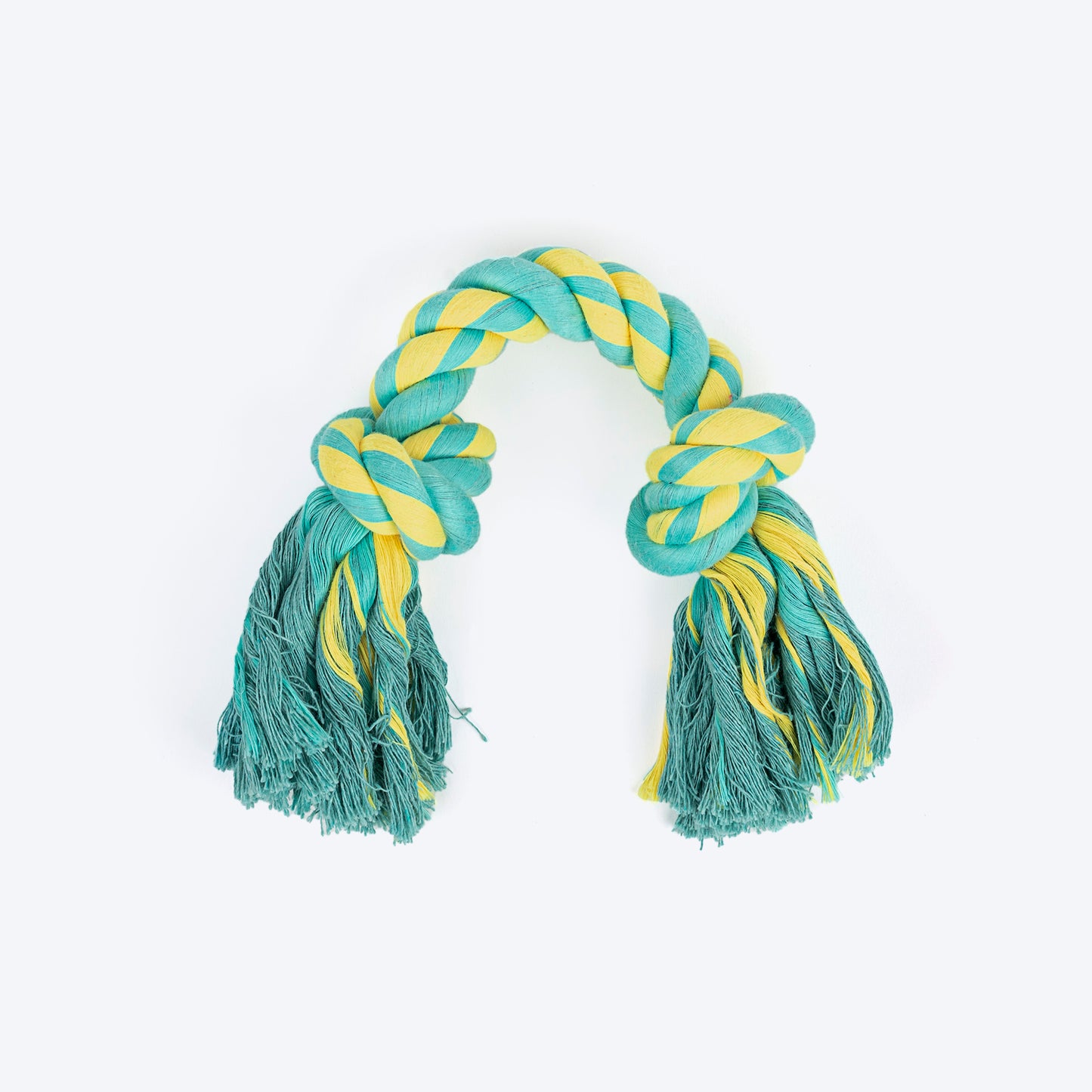 TLC Mighty Tug Rope Toy For Dog - Blue & Yellow - Heads Up For Tails