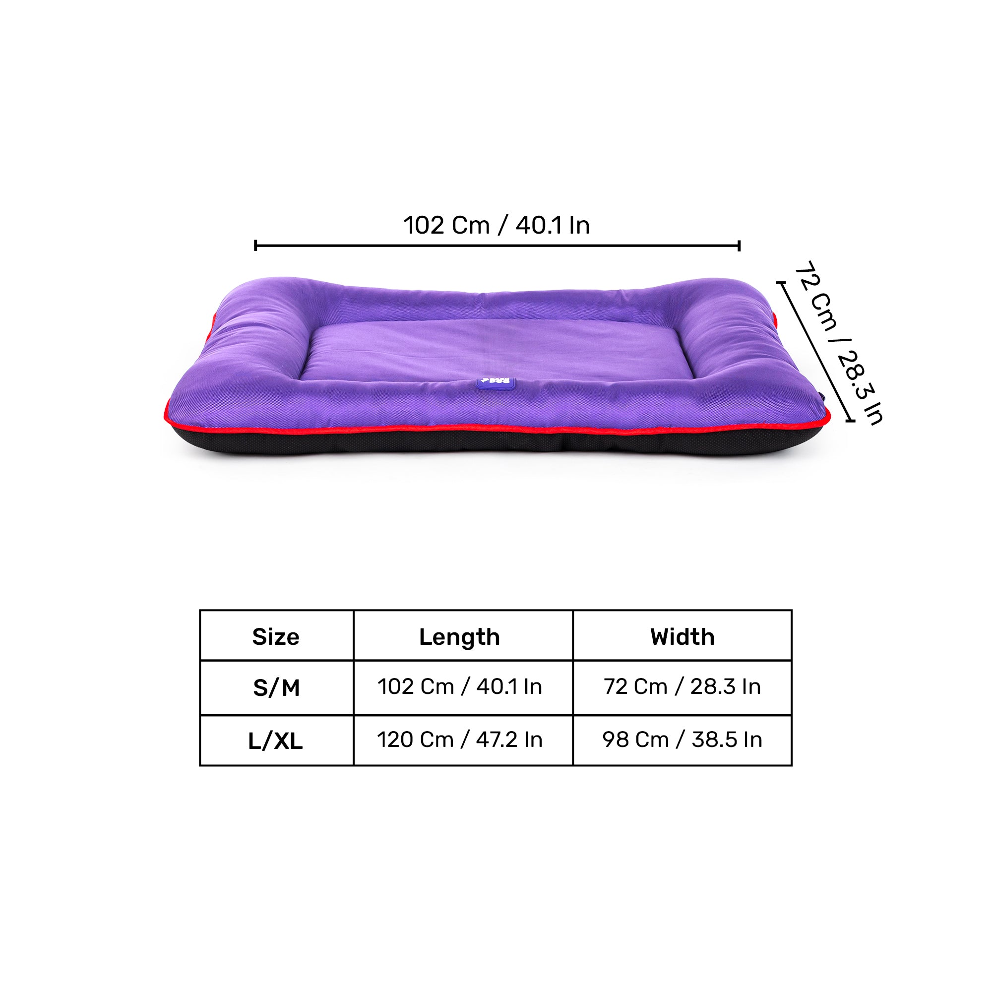 Dash Dog Snug Snoozer Mat For Dogs & Cats- Purple - Heads Up For Tails