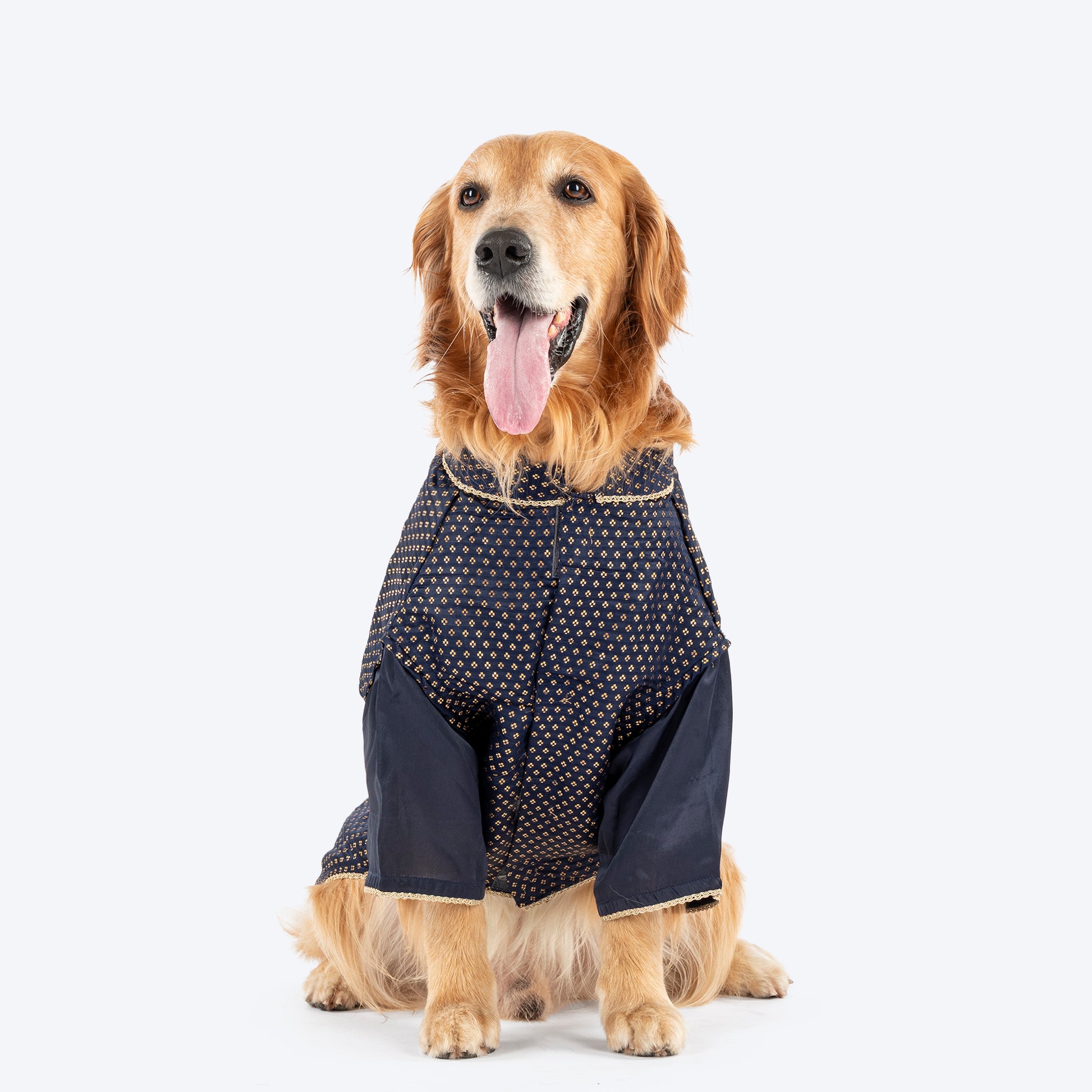 HUFT Shahi Paws Kurta For Dog - Navy Blue - Heads Up For Tails