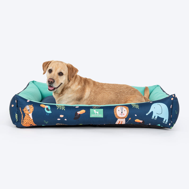 HUFT Jungle Dreams Lounger Bed For Dog - Blue - Heads Up For Tails