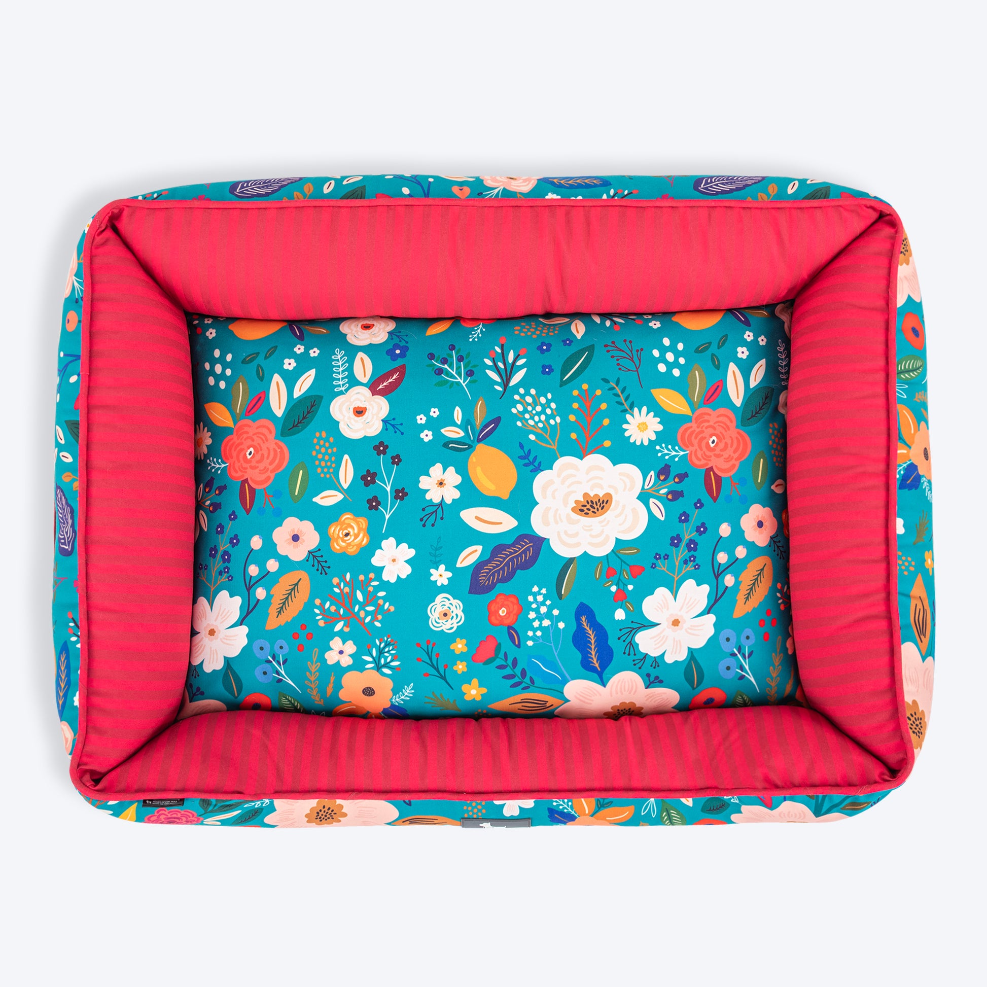 HUFT Blooming Days Lounger Dog Bed - Teal Green - Heads Up For Tails