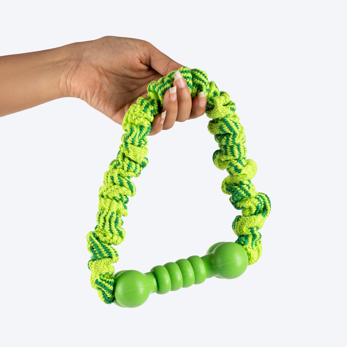 HUFT Tuggables Pull & Play Bungee Rope Toy For Dog - Light Green