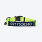 HUFT Personalised Basics (Mobile No.) Dog Collar - Neon Green