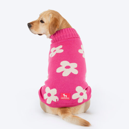 HUFT Blossom Knit Sweater For Dog - Pink